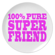 Cool Pink Gifts for Friends : Super Friend Plates
