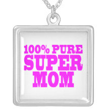 Cool Pink Gifts for Moms : Super Mom Necklace