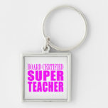 Cool Pink Gifts for Teachers : Super Teacher Keychain