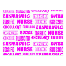 Cool Pink Modern Design 4 Nurses  Positive Words Post Card