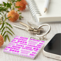 Cool Pink Modern Design for Bosses  Positive Words Acrylic Keychain