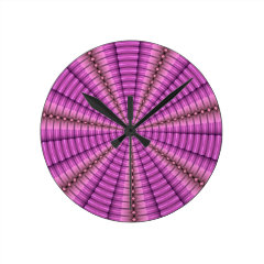 Cool Pink Purple Tunnel Fractal Pattern Gifts Wallclock