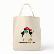 Cool Pirate Penguin Tote Bags
