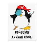 Cool Pirate Penguin Post Cards