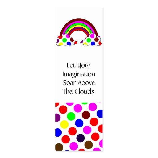 Cool Polka Dot Rainbow Bookmark Business Cards (front side)