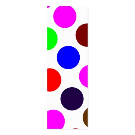 Cool Polka Dot Rainbow Bookmark Business Cards (back side)