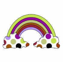 Cool Polka Dot Rainbow Ornament Cut Outs