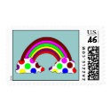 Cool Polka Dot Rainbow Postage Stamp