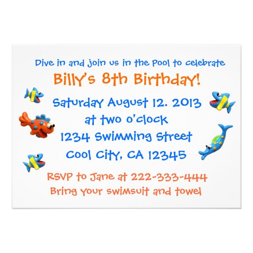 Cool Pool Party Card