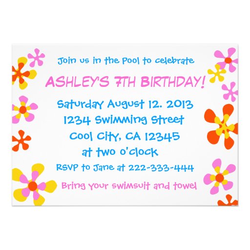 Cool Pool Party Custom Announcement