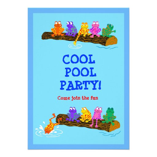 Cool Pool Party! Custom Announcement (front side)