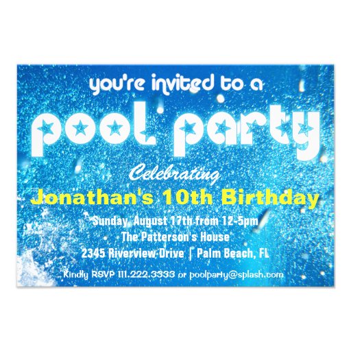 Free pool party invitations for adults