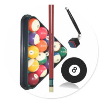 Cool Pool Stuff Round Stickers