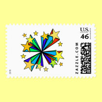 Cool Pop Art Stars Design stamps