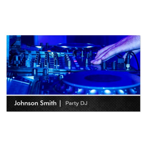 Cool Premium Metal - Turntable Scratching Music Dj Business Card Template (front side)