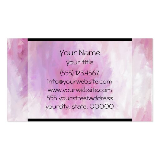 Cool Purple Abstract Art Painting Business Card Template (back side)