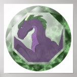 Cool Purple And Green Dragon Gem posters