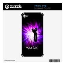Cool Purple Golf Decals For iPhone 4
