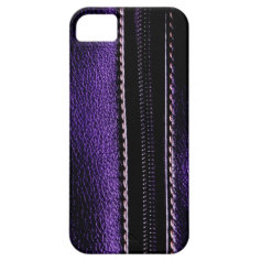 Cool Purple Leather Zipper Cases iPhone 5 Case