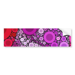 Cool Purple Pink Concentric Circles Girly Pattern Bumper Stickers