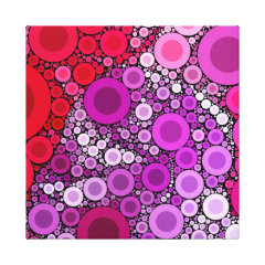 Cool Purple Pink Concentric Circles Girly Pattern Gallery Wrap Canvas