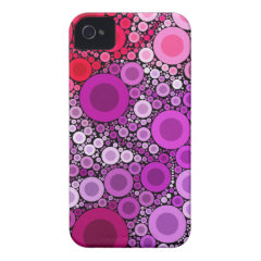 Cool Purple Pink Concentric Circles Girly Pattern iPhone 4 Case