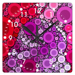 Cool Purple Pink Concentric Circles Girly Pattern Wallclock