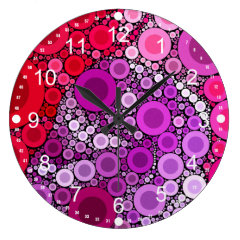 Cool Purple Pink Concentric Circles Girly Pattern Clocks