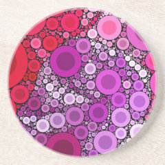 Cool Purple Pink Concentric Circles Girly Pattern Drink Coaster