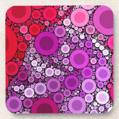 Cool Purple Pink Concentric Circles Girly Pattern Coaster