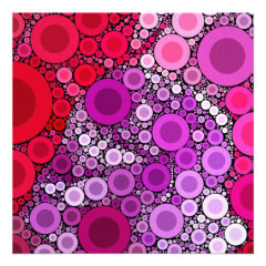 Cool Purple Pink Concentric Circles Girly Pattern Invites