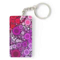 Cool Purple Pink Concentric Circles Girly Pattern Key Chain