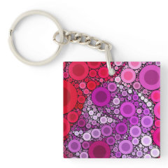 Cool Purple Pink Concentric Circles Girly Pattern Acrylic Key Chains