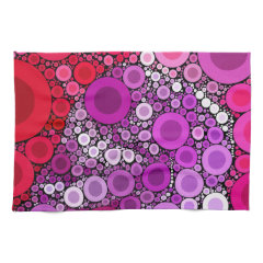 Cool Purple Pink Concentric Circles Girly Pattern Kitchen Towels