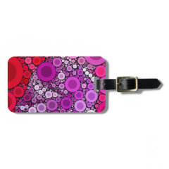 Cool Purple Pink Concentric Circles Girly Pattern Tags For Luggage