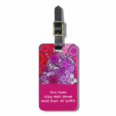 Cool Purple Pink Concentric Circles Girly Pattern Luggage Tags