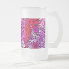 Cool Purple Pink Concentric Circles Girly Pattern Frosted Beer Mugs