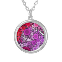 Cool Purple Pink Concentric Circles Girly Pattern Personalized Necklace