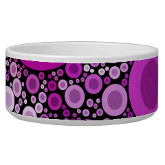 Cool Purple Pink Concentric Circles Girly Pattern Dog Water Bowl