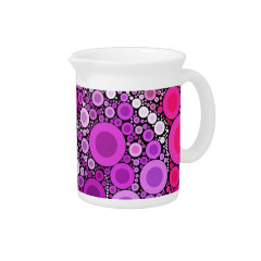 Cool Purple Pink Concentric Circles Girly Pattern Beverage Pitcher