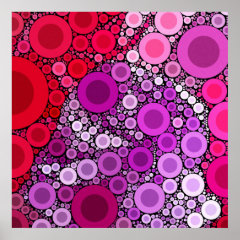 Cool Purple Pink Concentric Circles Girly Pattern Poster