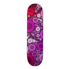 Cool Purple Pink Concentric Circles Girly Pattern Skate Board