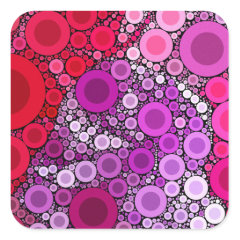 Cool Purple Pink Concentric Circles Girly Pattern Square Stickers