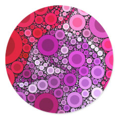 Cool Purple Pink Concentric Circles Girly Pattern Round Sticker