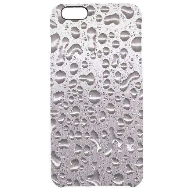 Cool Raindrops on Metal Stainless Steel Pattern Uncommon Clearlyâ„¢ Deflector iPhone 6 Plus Case