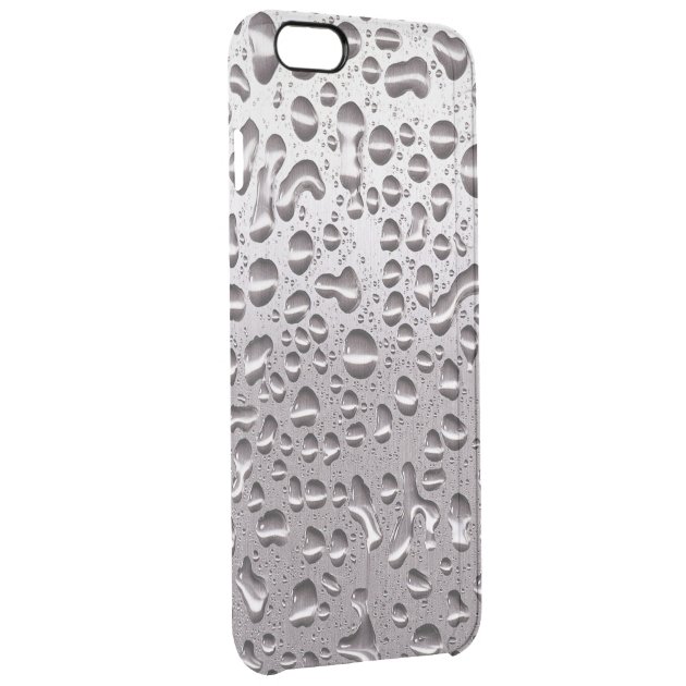 Cool Raindrops on Metal Stainless Steel Pattern Uncommon Clearlyâ„¢ Deflector iPhone 6 Plus Case-2