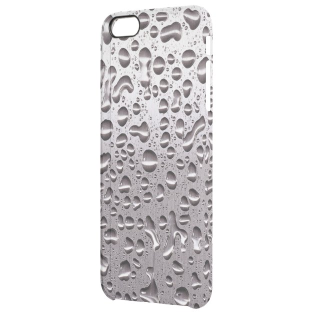 Cool Raindrops on Metal Stainless Steel Pattern Uncommon Clearlyâ„¢ Deflector iPhone 6 Plus Case