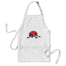 Cool Red Baby Ladybug Cartoon Apron