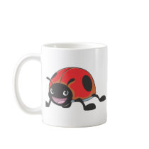 Cool Red Baby Ladybug Cartoon Coffee Mugs