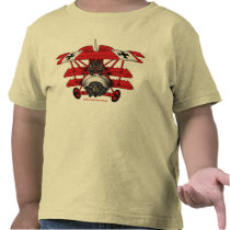 Cool red baron plane kids t-shirt